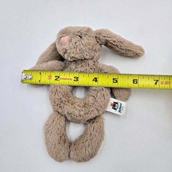 Jellycat Bashful Bunny Rabbit Plush Rattle Ring Grabber Lovey Baby Toy Read - Picture 9 of 9